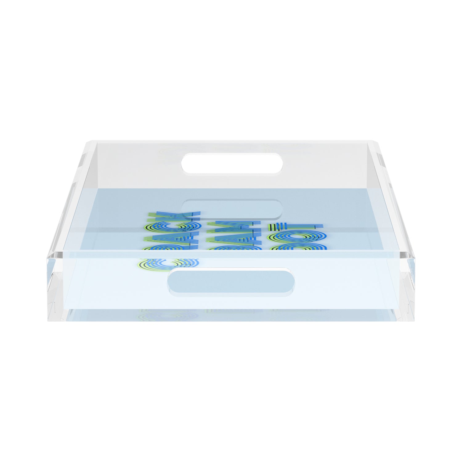 Mahjong Crack Bam Dot Blues Celery 17X10.5 Acrylic Tray - nicolettemayer.com 