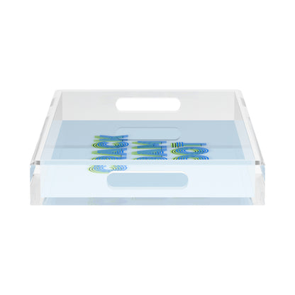 Mahjong Crack Bam Dot Blues Celery 17X10.5 Acrylic Tray - nicolettemayer.com 