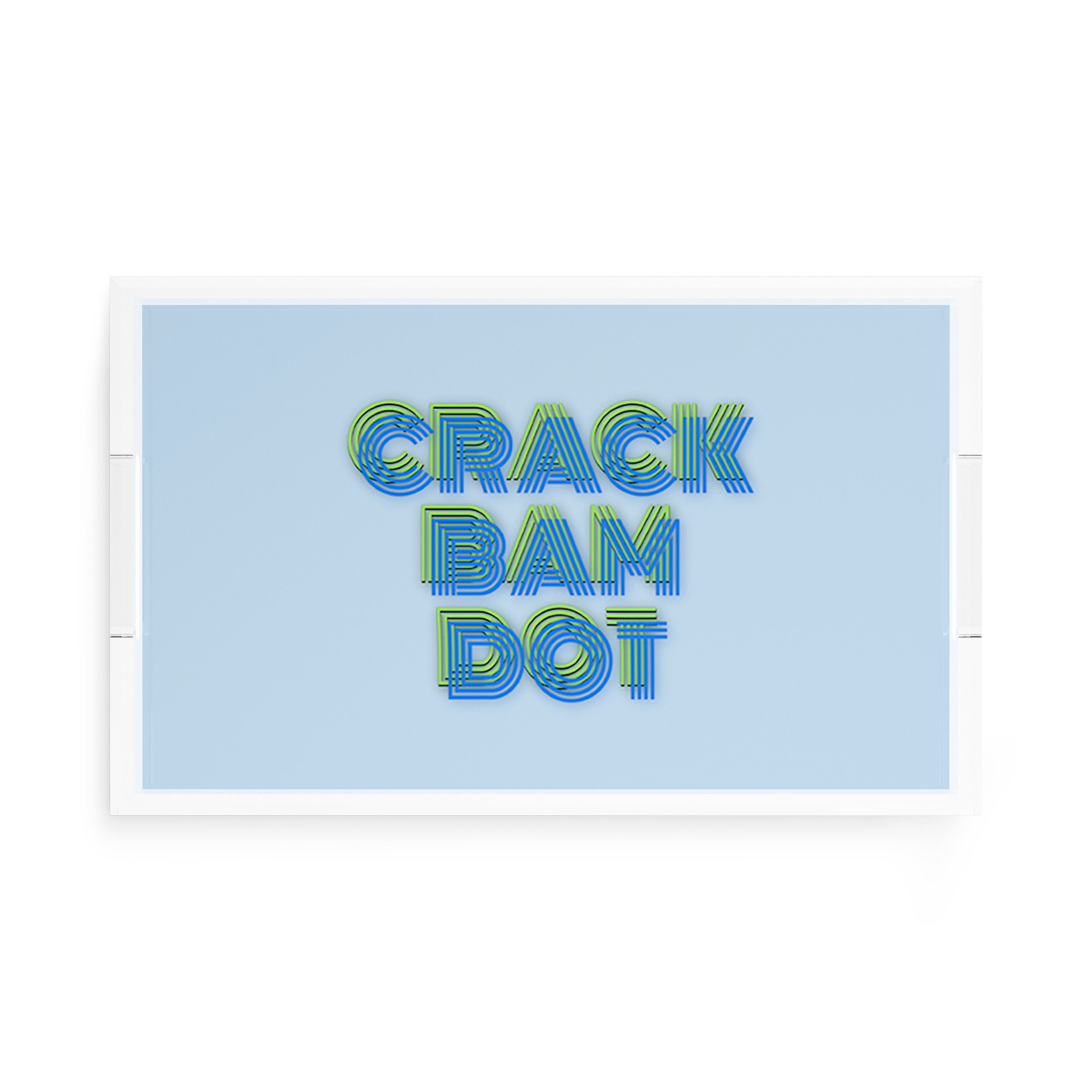 Mahjong Crack Bam Dot Blues Celery 17X10.5 Acrylic Tray - nicolettemayer.com 