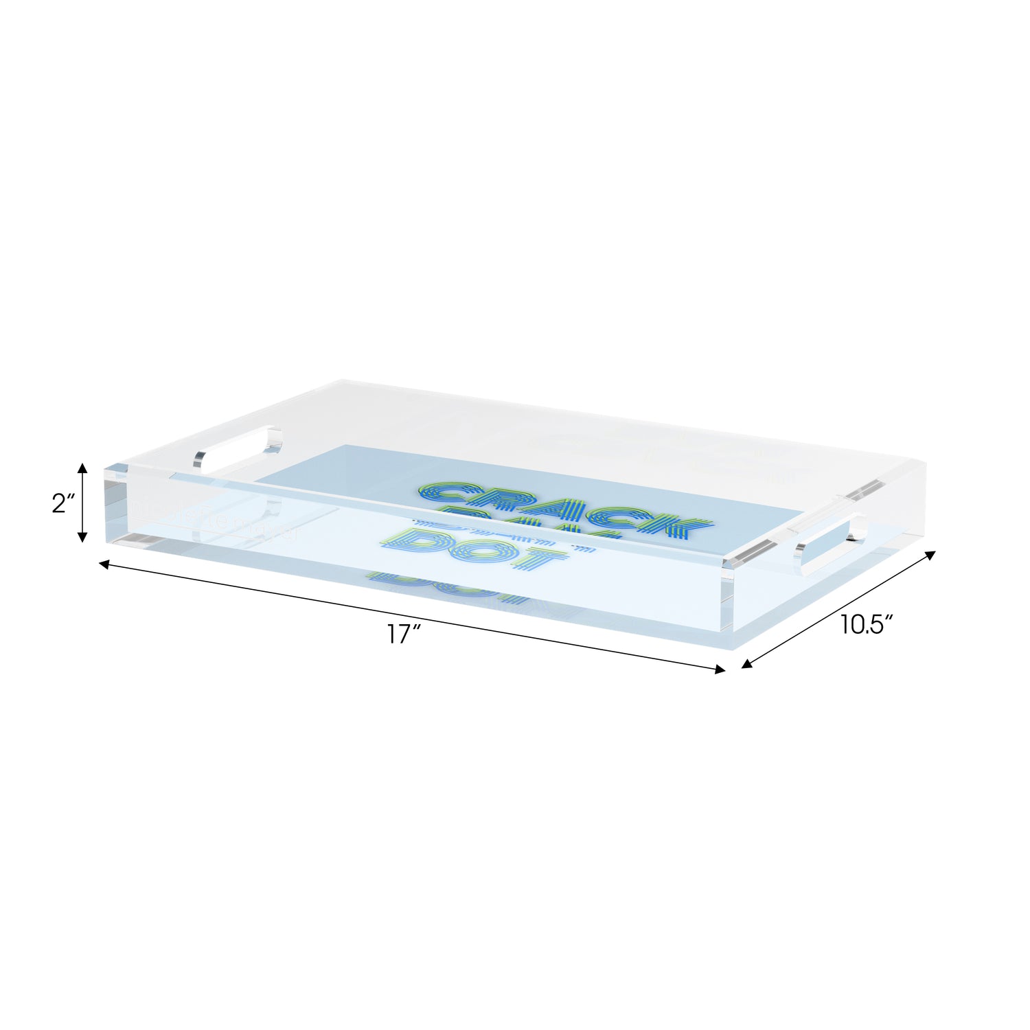 Mahjong Crack Bam Dot Blues Celery Set of 3 Acrylic Tray - nicolettemayer.com 