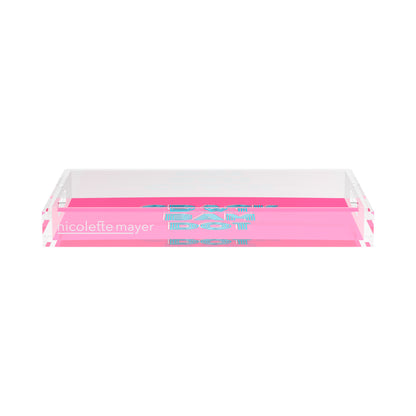 Mahjong Crack Bam Dot Hybiscus Powder  17X10.5 Acrylic Tray - nicolettemayer.com 