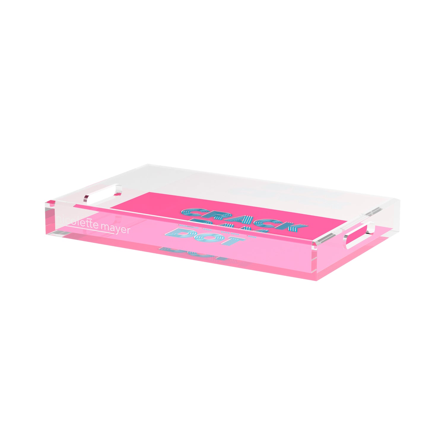 Mahjong Crack Bam Dot Hybiscus Powder  17X10.5 Acrylic Tray - nicolettemayer.com 