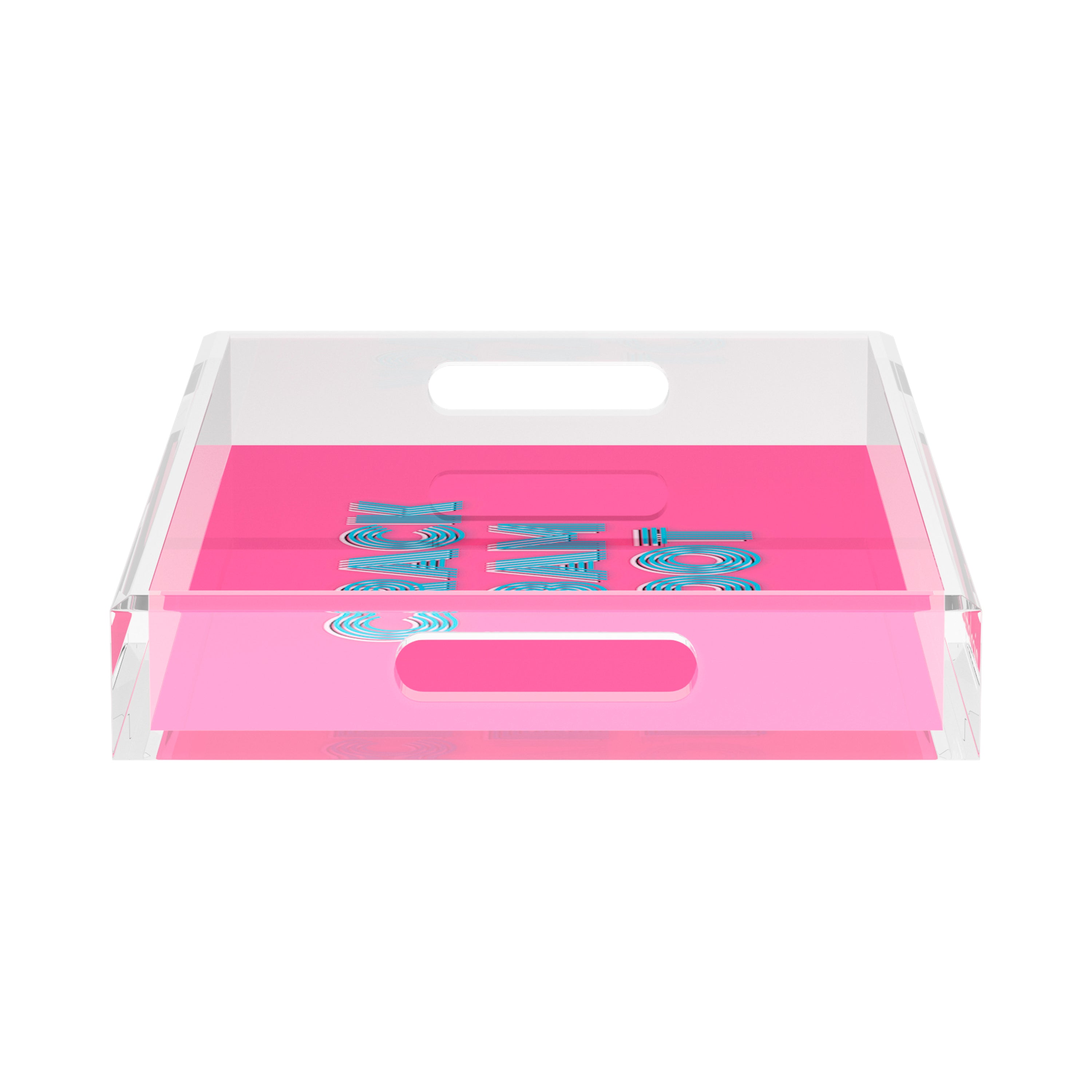 Mahjong Crack Bam Dot Hybiscus Powder  17X10.5 Acrylic Tray - nicolettemayer.com 