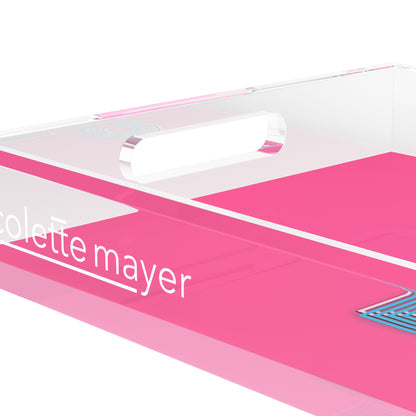 Mahjong Crack Bam Dot Hybiscus Powder  17X10.5 Acrylic Tray - nicolettemayer.com 