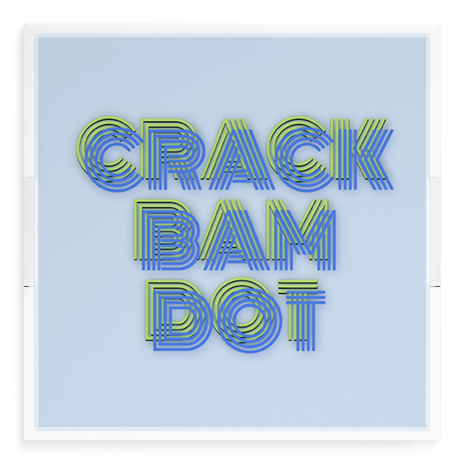 Mahjong Crack Bam Dot Blues Celery 18X18 Acrylic Tray - nicolettemayer.com 