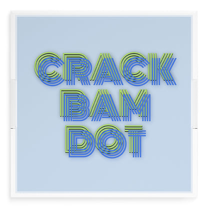 Mahjong Crack Bam Dot Blues Celery 18X18 Acrylic Tray - nicolettemayer.com 