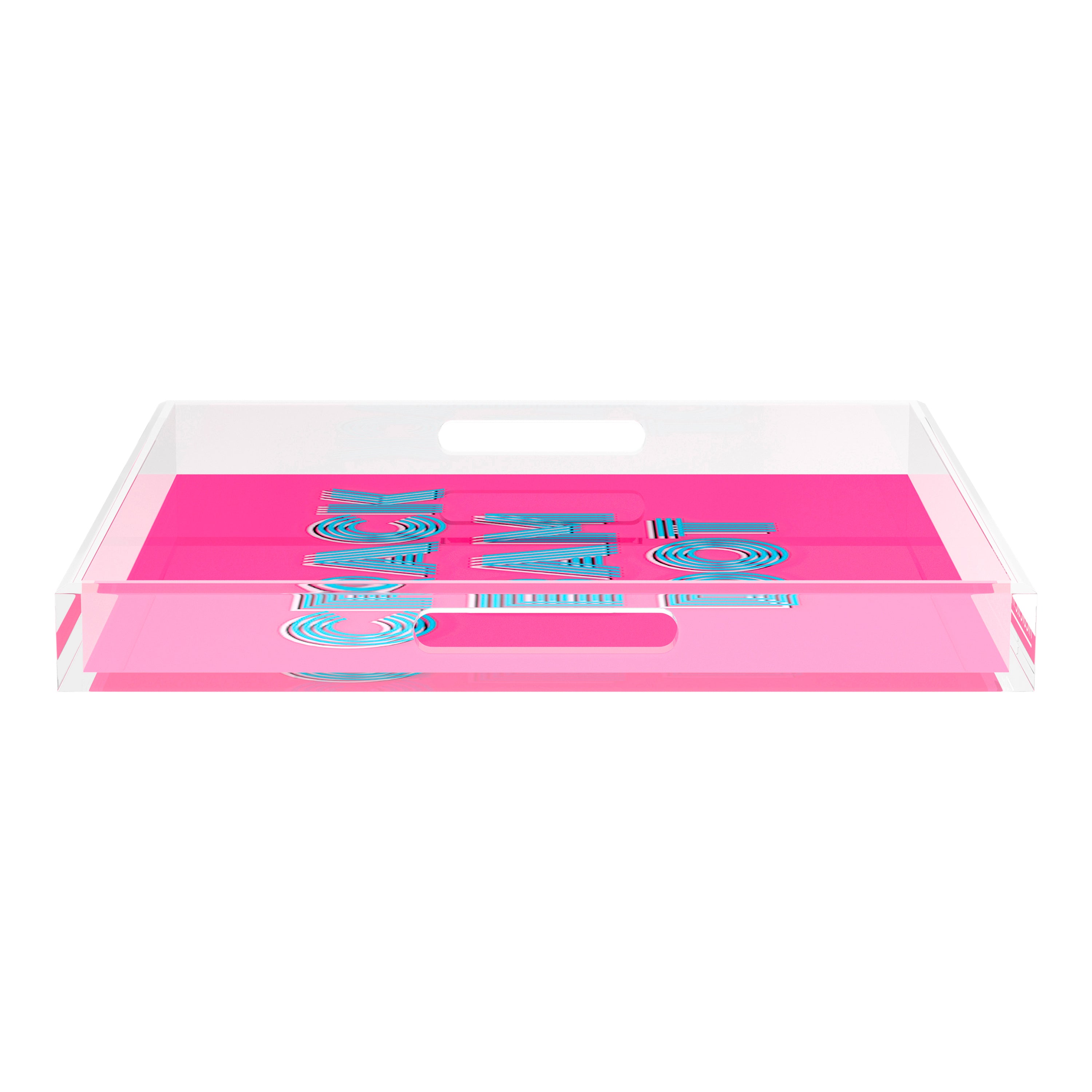 Mahjong Crack Bam Dot Hybiscus Powder 18X18 Acrylic Tray - nicolettemayer.com 