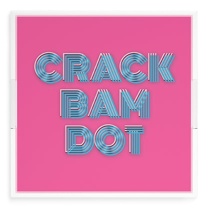 Mahjong Crack Bam Dot Hybiscus Powder 18X18 Acrylic Tray - nicolettemayer.com 