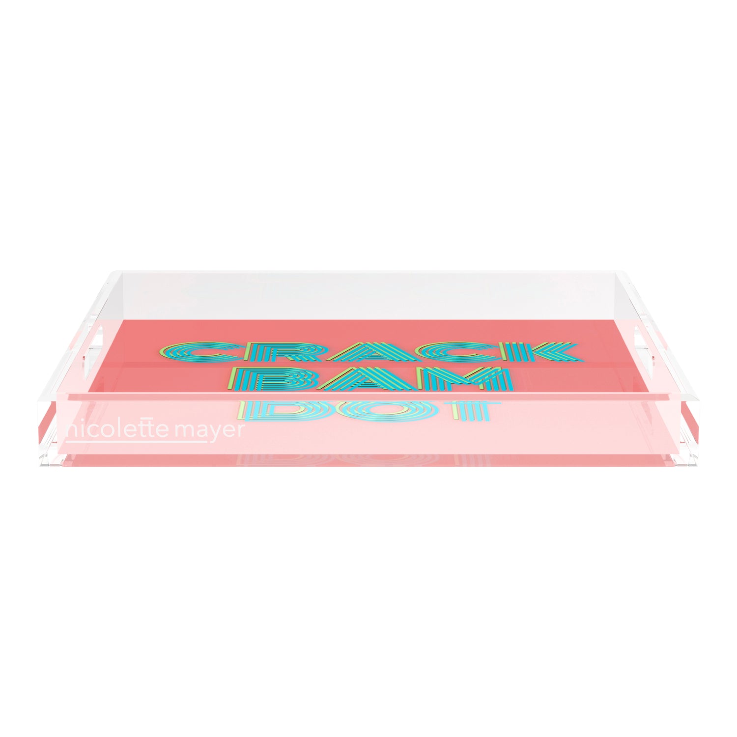 Mahjong Crack Bam Dot Petal Tendril 18X18 Acrylic Tray - nicolettemayer.com 