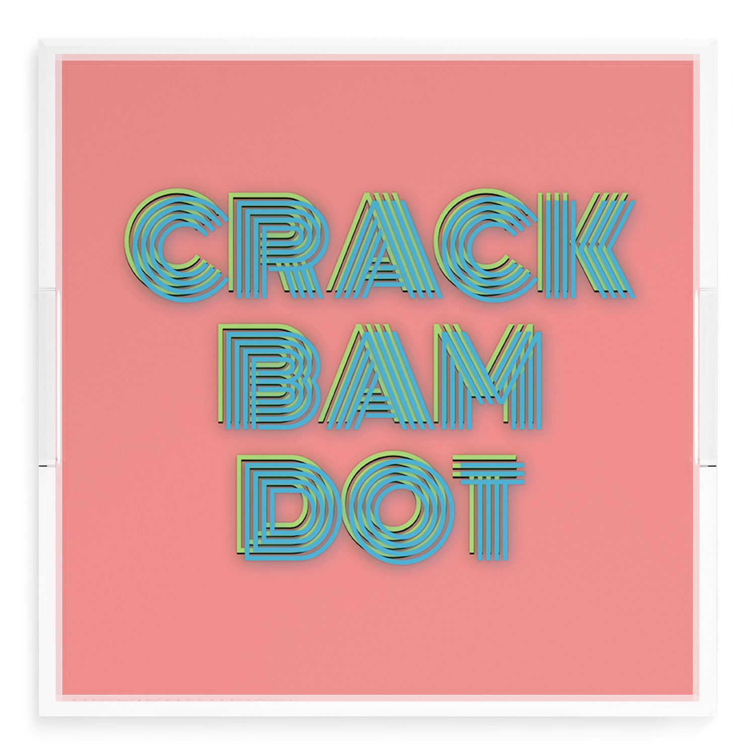 Mahjong Crack Bam Dot Petal Tendril 18X18 Acrylic Tray - nicolettemayer.com 