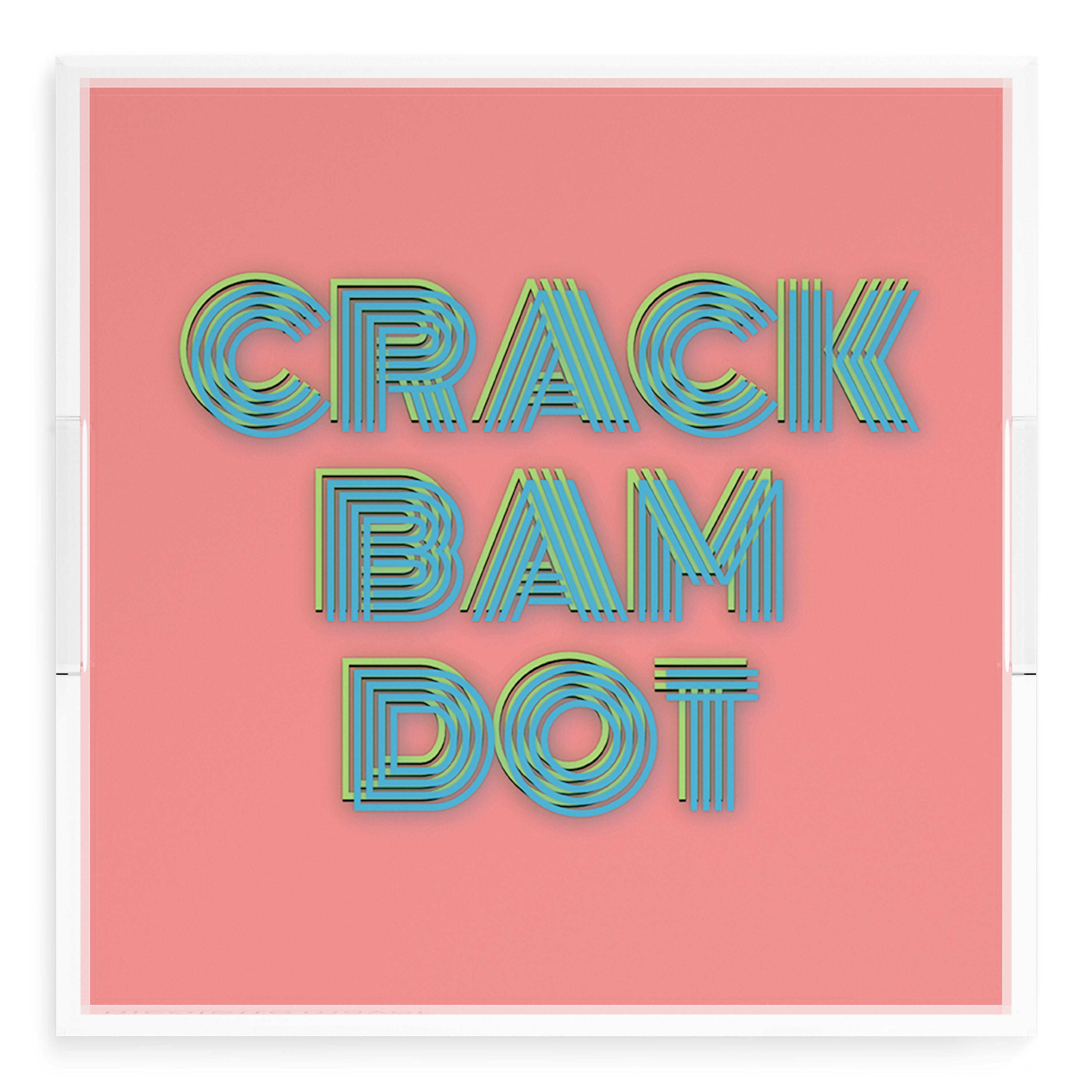 Mahjong Crack Bam Dot Petal Tendril 18X18 Acrylic Tray - nicolettemayer.com 