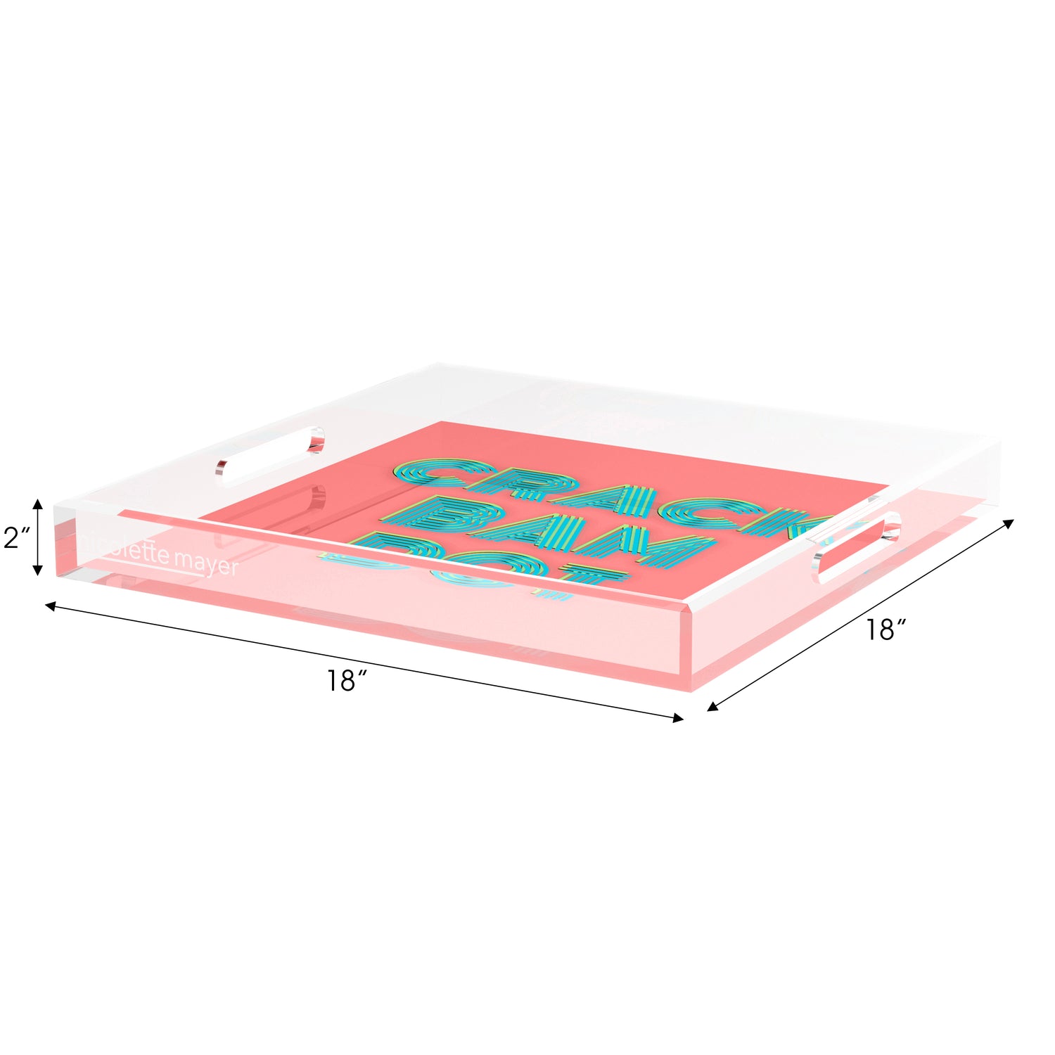 Mahjong Crack Bam Dot Petal Tendril 18X18 Acrylic Tray - nicolettemayer.com 
