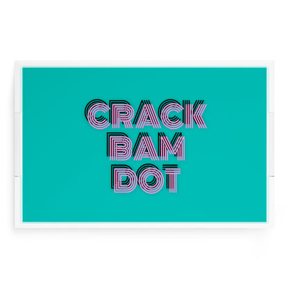 Mahjong Crack Bam Dot Aqua Pink 22.5x14.5 Acrylic Tray - nicolettemayer.com 