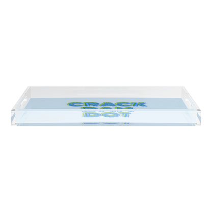 Mahjong Crack Bam Dot Blues Celery 22.5x14.5 Acrylic Tray - nicolettemayer.com 