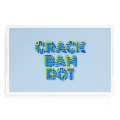 Mahjong Crack Bam Dot Blues Celery 22.5x14.5 Acrylic Tray - nicolettemayer.com 