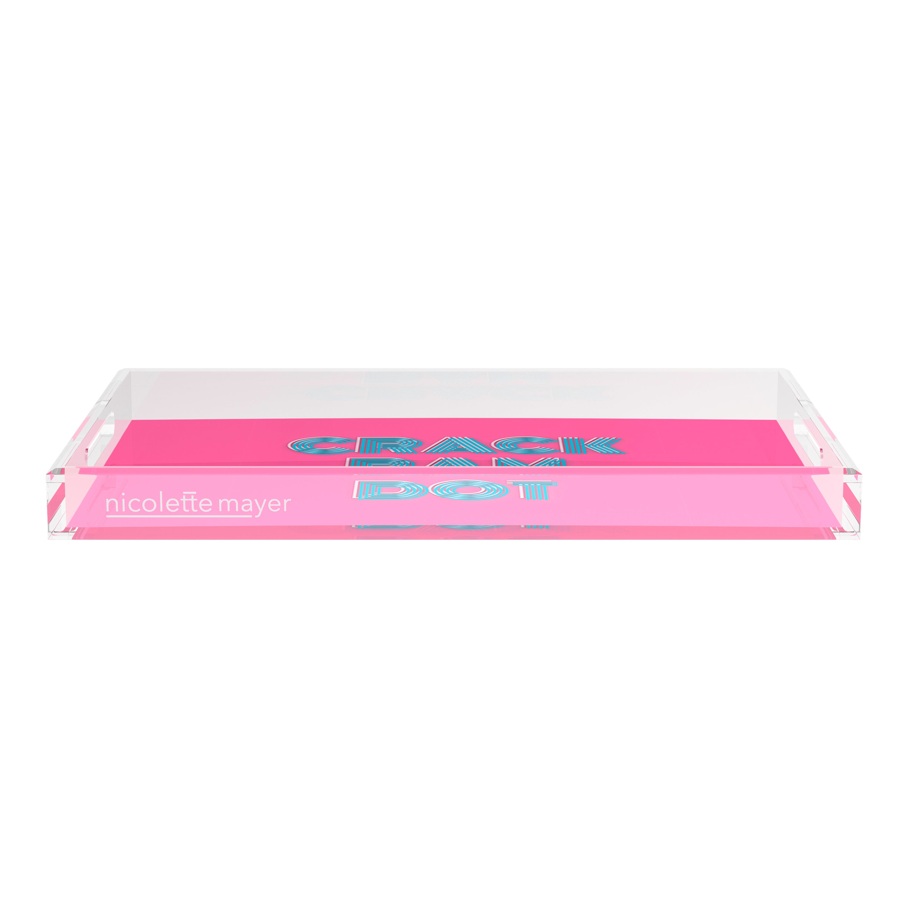Mahjong Crack Bam Dot Hybiscus Powder  22.5x14.5 Acrylic Tray - nicolettemayer.com 