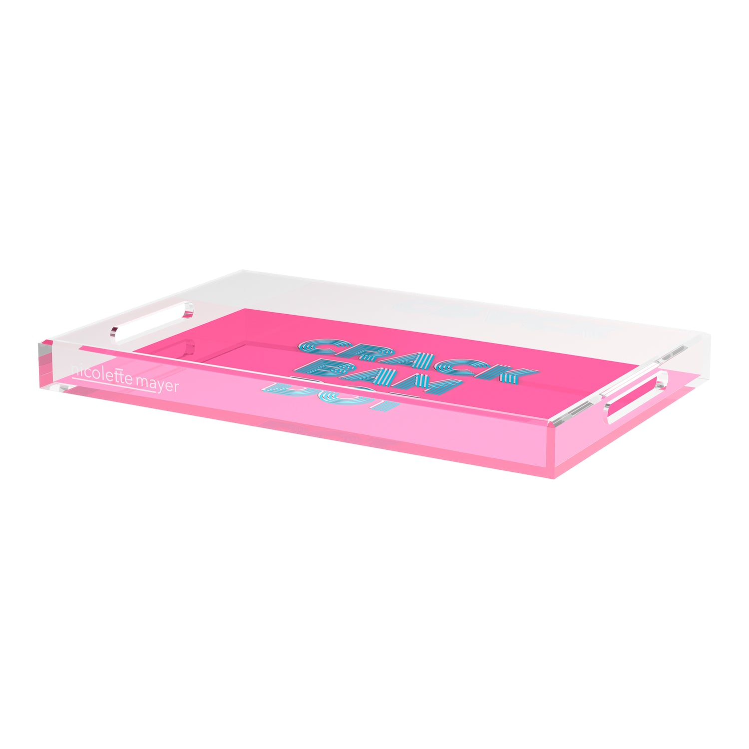 Mahjong Crack Bam Dot Hybiscus Powder  22.5x14.5 Acrylic Tray - nicolettemayer.com 