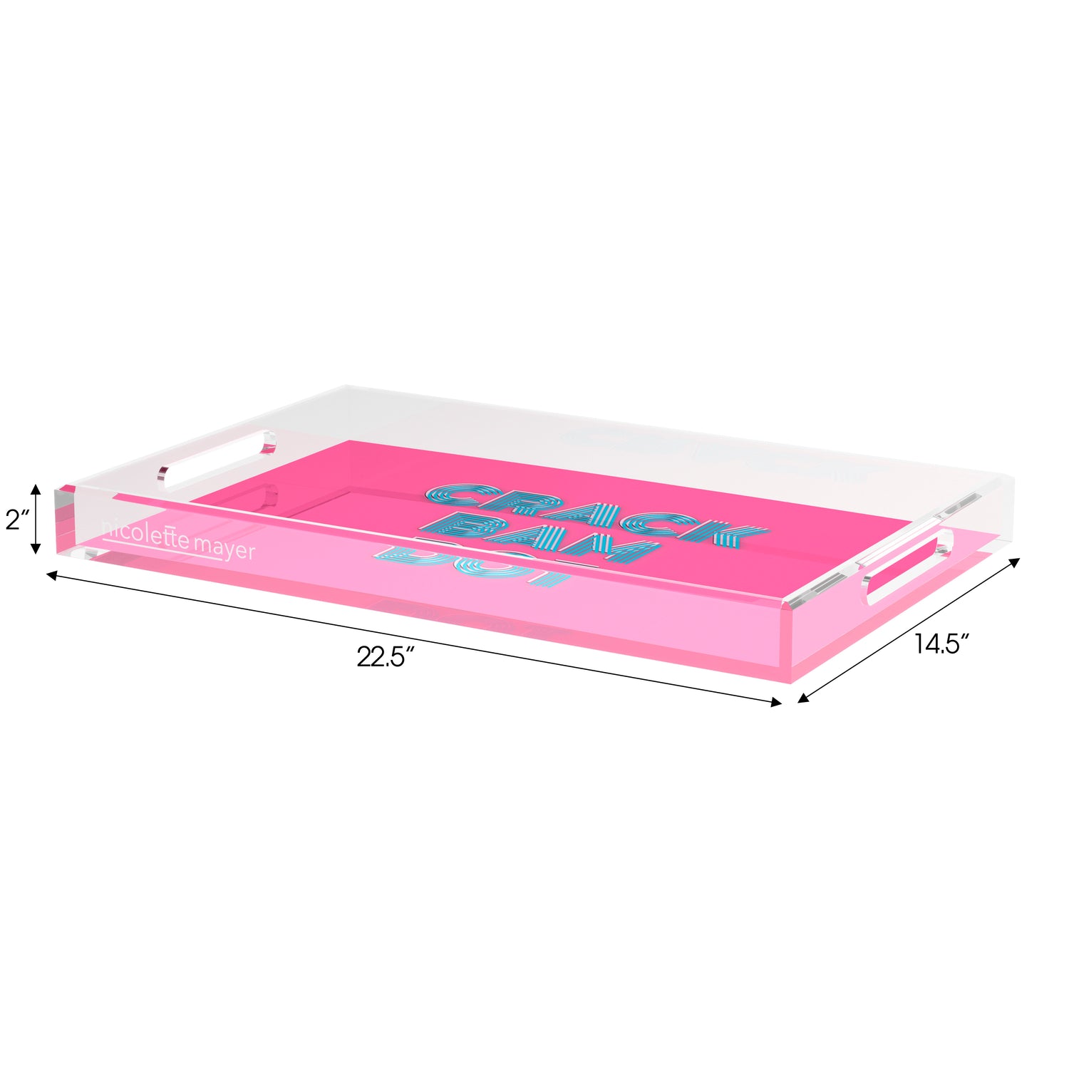 Mahjong Crack Bam Dot Hybiscus Powder  Set of 3 Acrylic Tray - nicolettemayer.com 