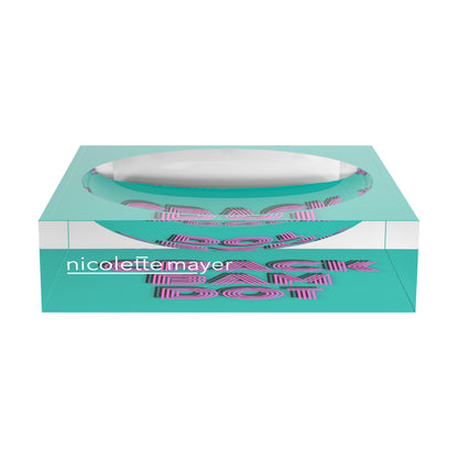 Mahjong Crack Bam Dot Acqua Pink Candy Catchall Dish