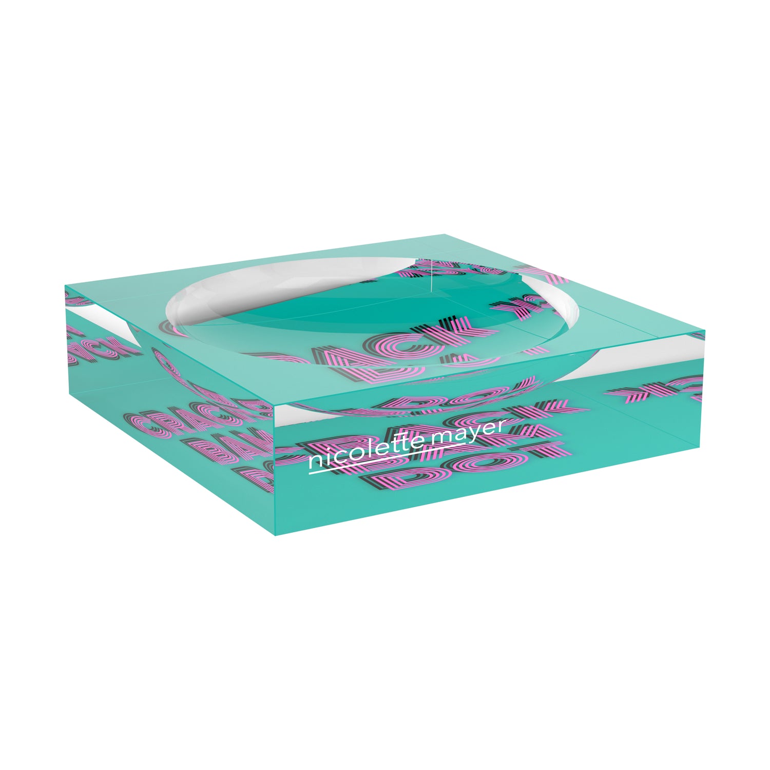 Mahjong Crack Bam Dot Acqua Pink Candy Catchall Dish