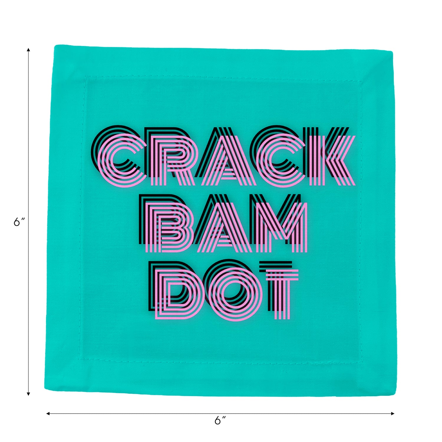 Crack Bam Dot Acqua Pink Cotton Sateen Cocktail Napkins - nicolettemayer.com