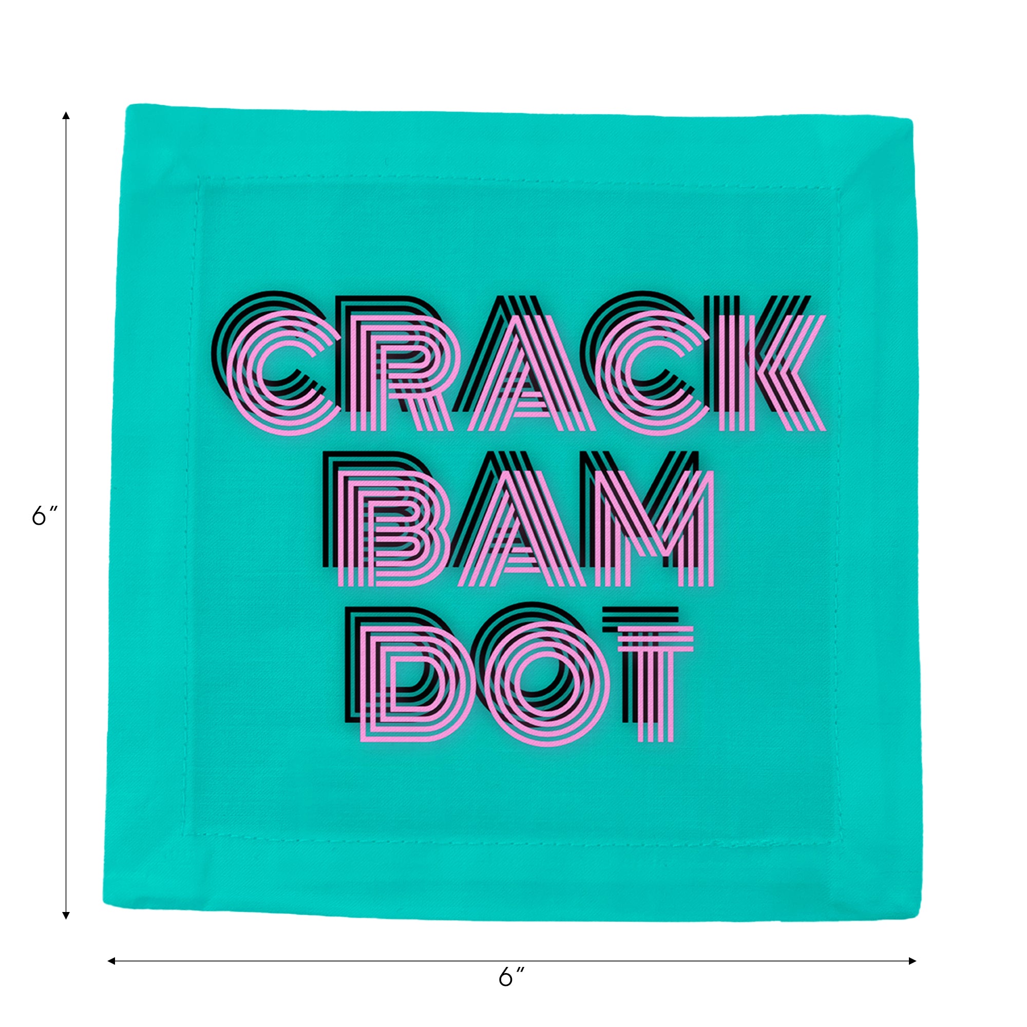 Crack Bam Dot Acqua Pink Cotton Sateen Cocktail Napkins - nicolettemayer.com