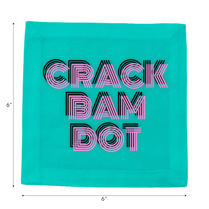 Crack Bam Dot Acqua Pink Cotton Sateen Cocktail Napkins - nicolettemayer.com