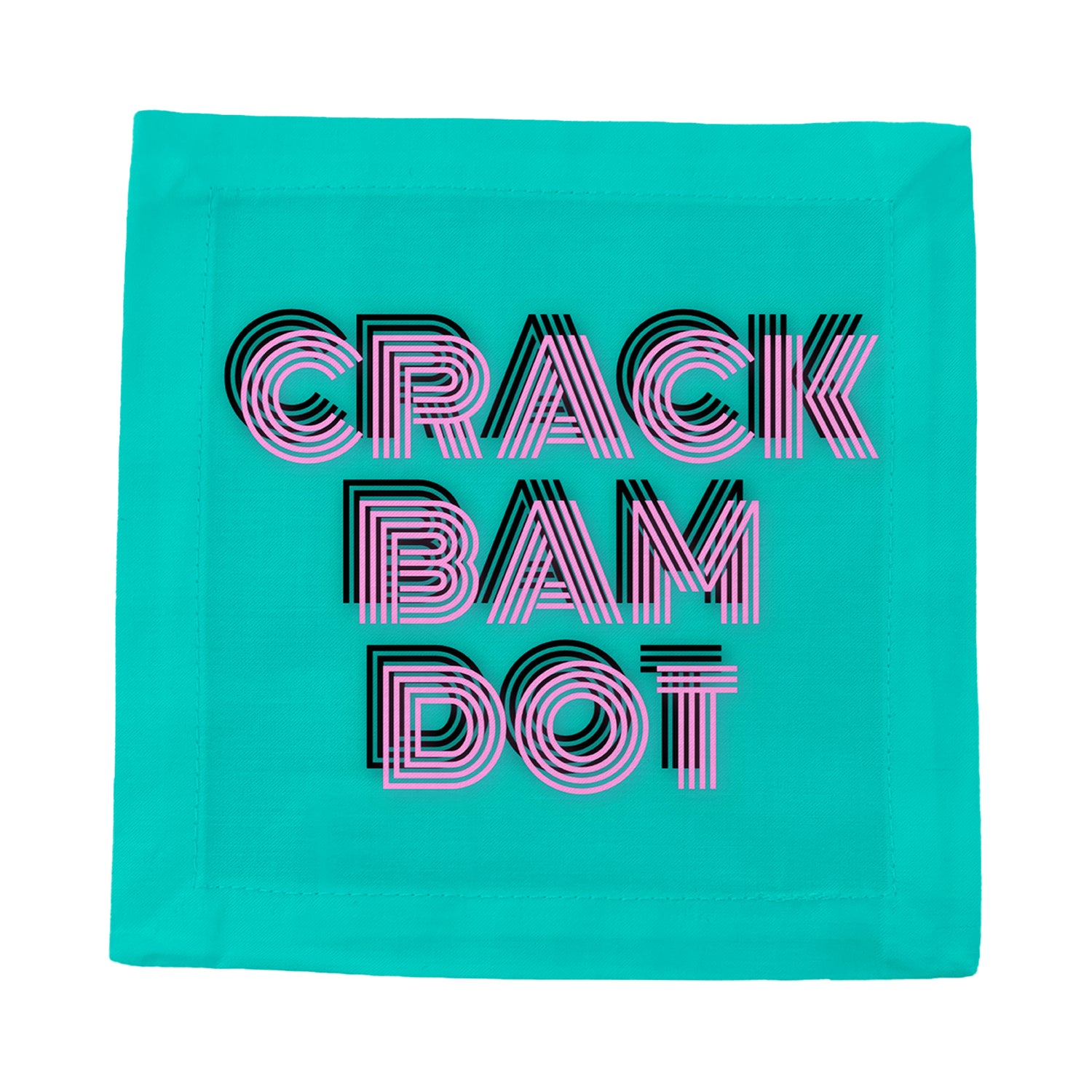 Crack Bam Dot Acqua Pink Cotton Sateen Cocktail Napkins - nicolettemayer.com