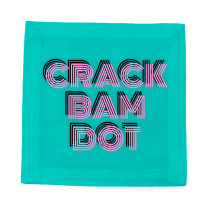 Crack Bam Dot Acqua Pink Cotton Sateen Cocktail Napkins - nicolettemayer.com