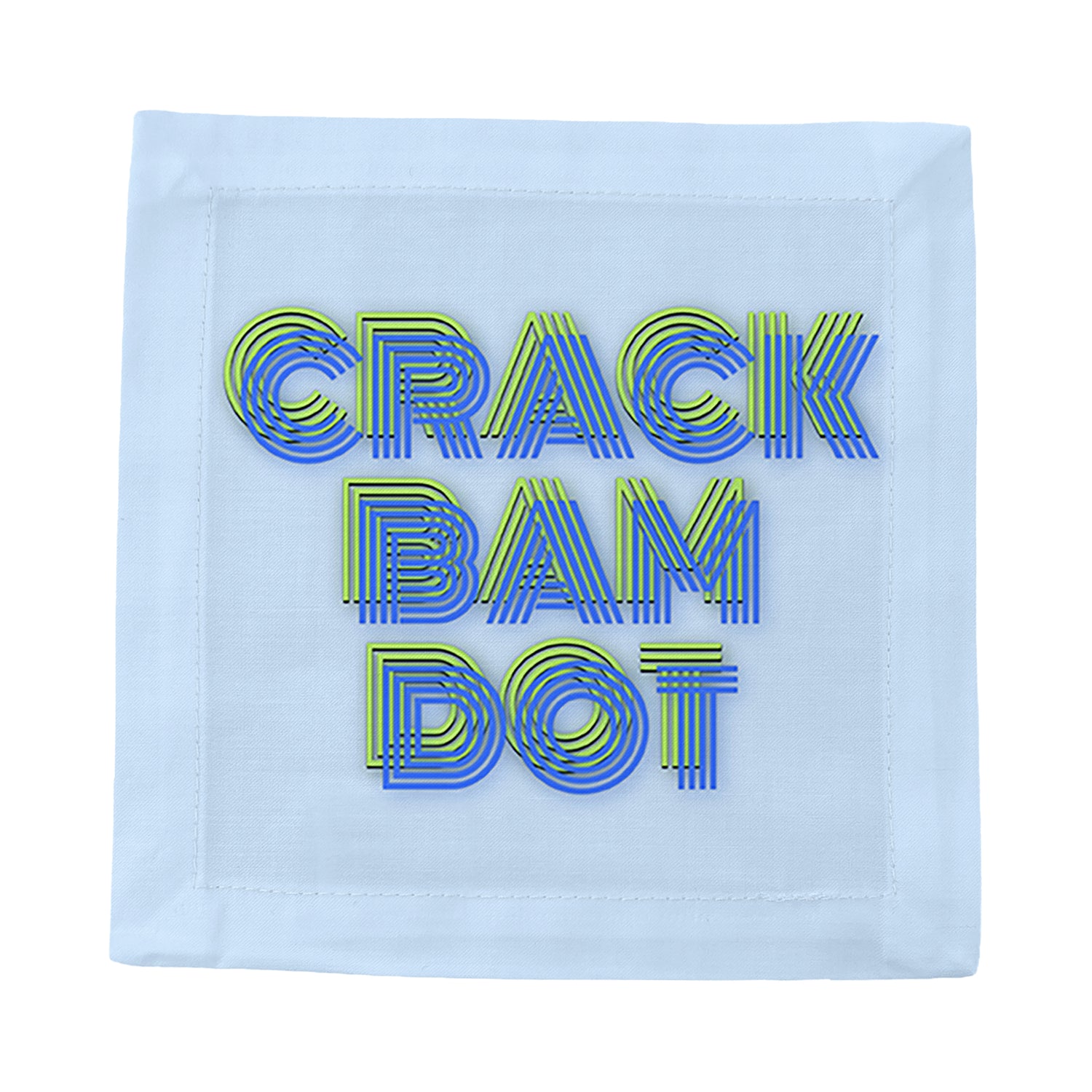 Crack Bam Dot Blues Celery Cotton Sateen Cocktail Napkins - nicolettemayer.com