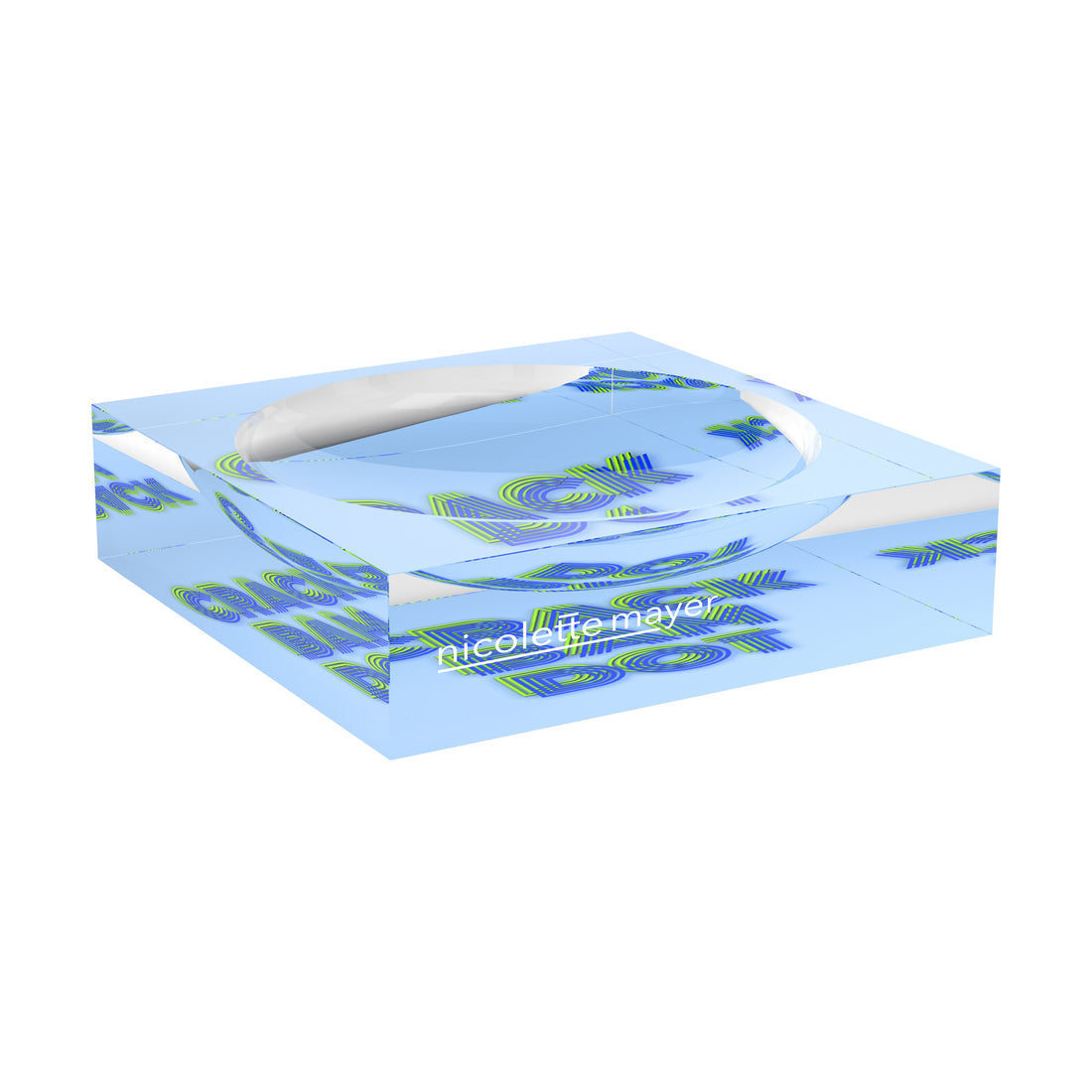 Crack Bam Dot Blues Celery Acrylic Candy Catchall Dish