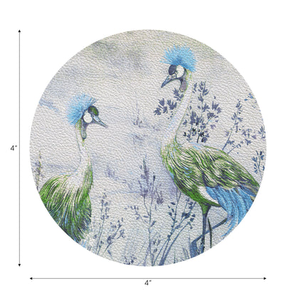 Crested Crane Ice 4" Dinner Napkins- nicolettemayer.com
