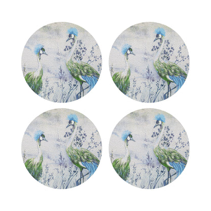 Crested Crane Ice 4" Dinner Napkins- nicolettemayer.com
