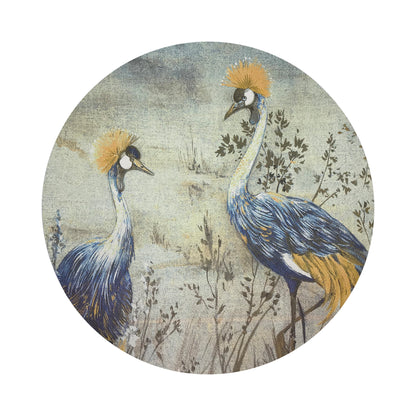 Crested Crane Wheat Blue 16&quot; Round Pebble Placemats, Set of 4 - nicolettemayer.com
