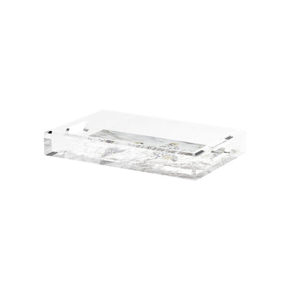 Crested Crane Silver Gold 12.5X7.75 Acrylic Tray - nicolettemayer.com
