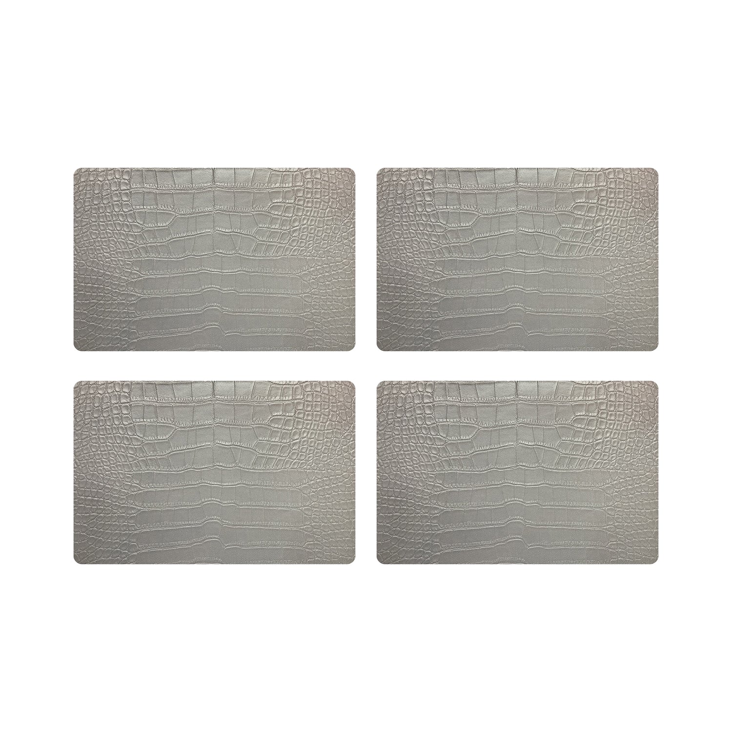 Crocodile Alabaster 17.5&quot; Rectangle Pebble Placemat, Set Of 4 - nicolettemayer.com
