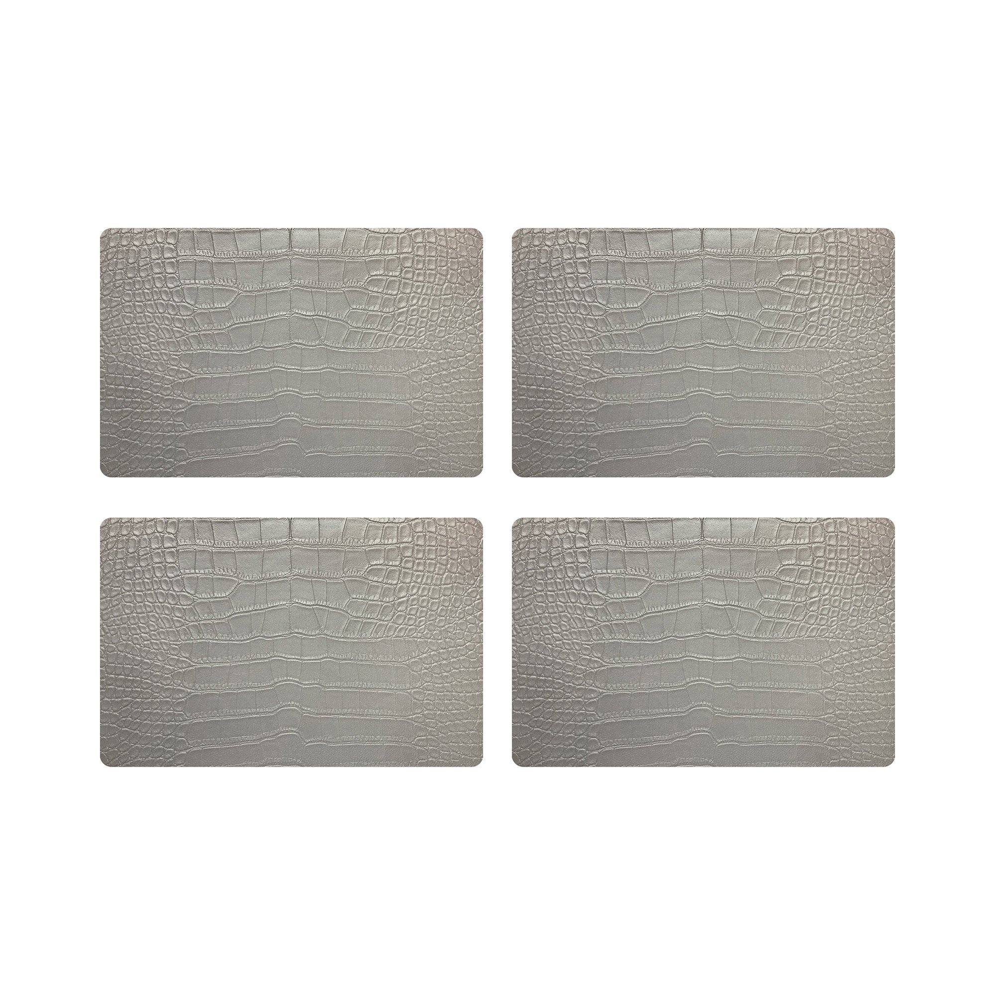 Crocodile Alabaster 17.5&quot; Rectangle Pebble Placemat, Set Of 4 - nicolettemayer.com
