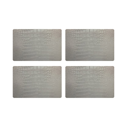 Crocodile Alabaster 17.5&quot; Rectangle Pebble Placemat, Set Of 4 - nicolettemayer.com
