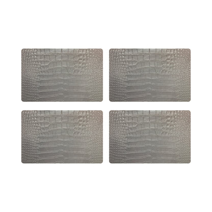 Crocodile Champagne 17.5&quot; Rectangle Pebble Placemat, Set Of 4 - nicolettemayer.com
