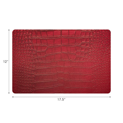 Lot de 4 sets de table rectangulaires Crocodile Chelsea Garden Red 17,5