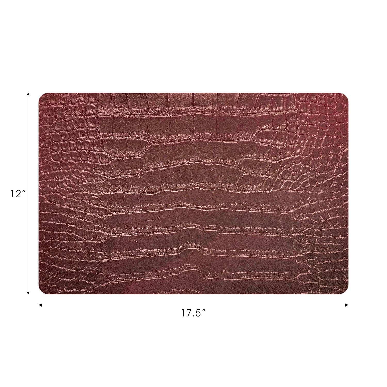 Crocodile Copper Vegan Leather Rectangle Pebble Placemat