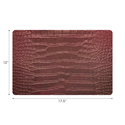 Crocodile Copper Vegan Leather Rectangle Pebble Placemat