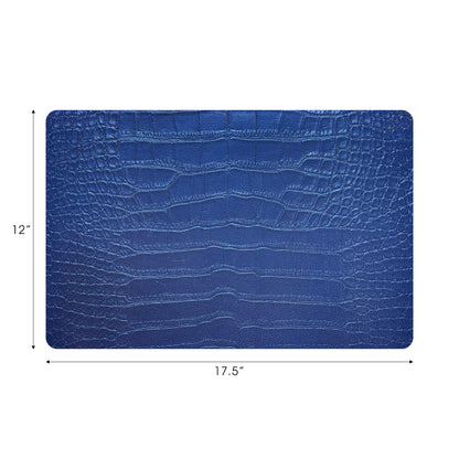 Sets de table rectangulaires Crocodile Kyoto Blue 17,5 po, lot de 4