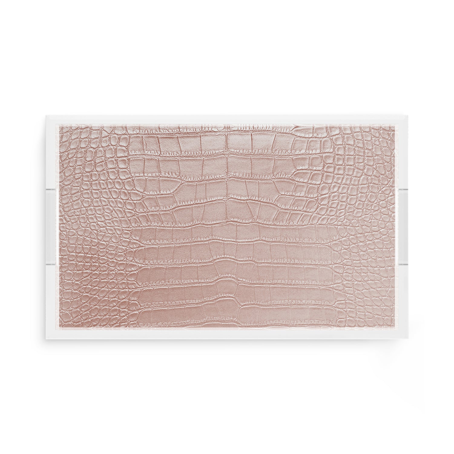 Crocodile Cameo Rose Gold 17X10.5 Acrylic Tray - nicolettemayer.com
