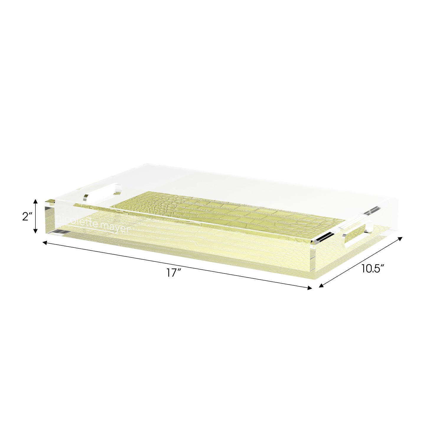 Crocodile Key Lime 17X10.5 Acrylic Tray - nicolettemayer.com
