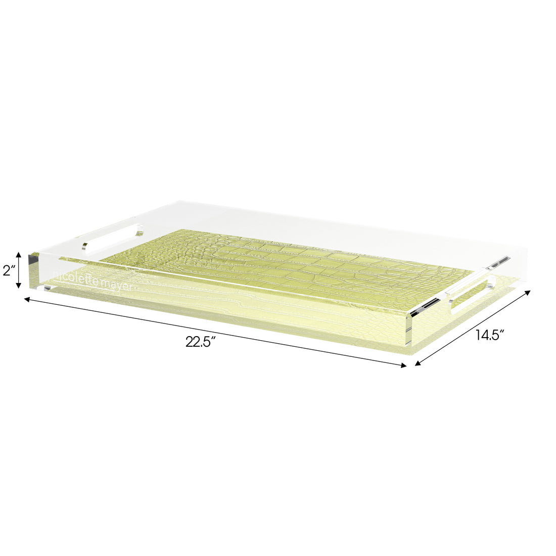 Crocodile Key Lime 22.5X14.5 Acrylic Tray - nicolettemayer.com
