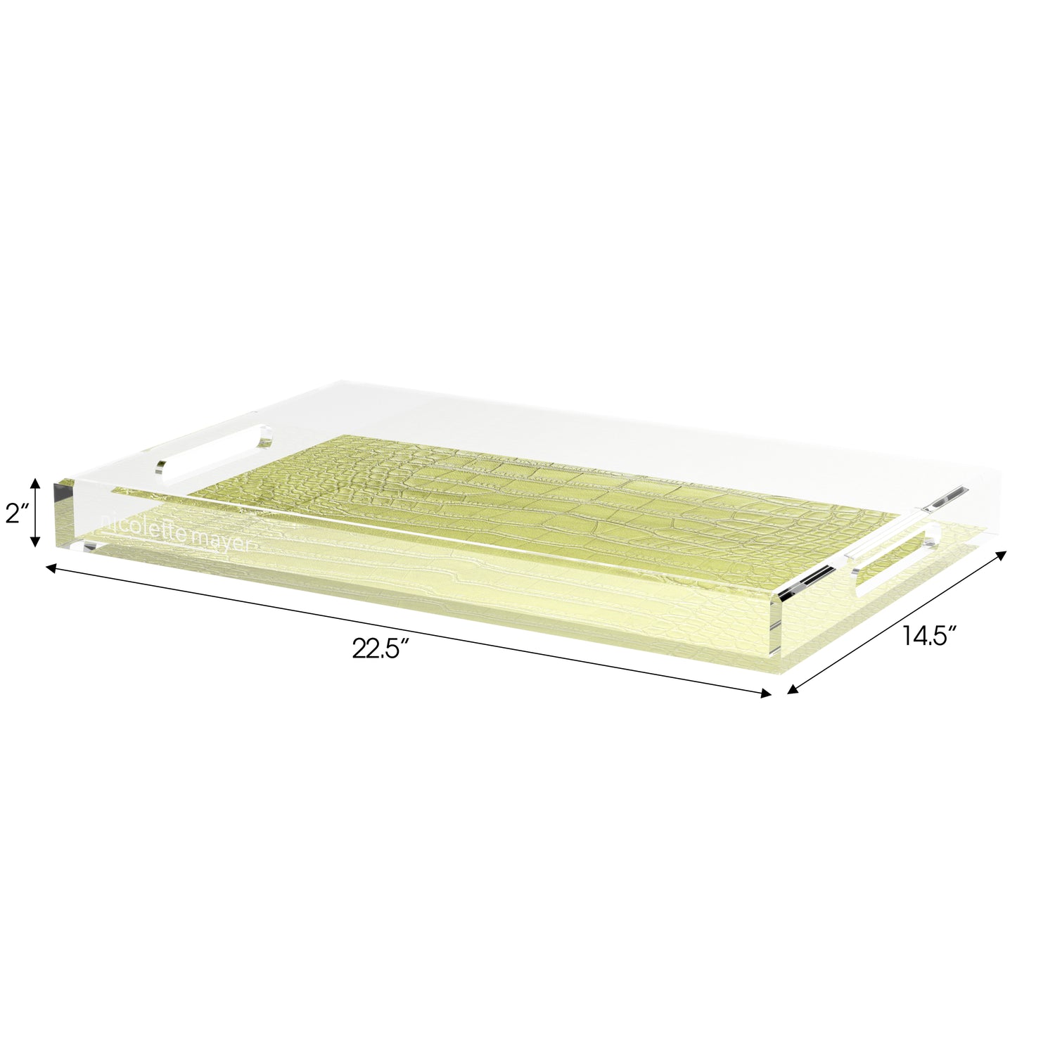 Crocodile Key Lime 22.5X14.5 Acrylic Tray - nicolettemayer.com
