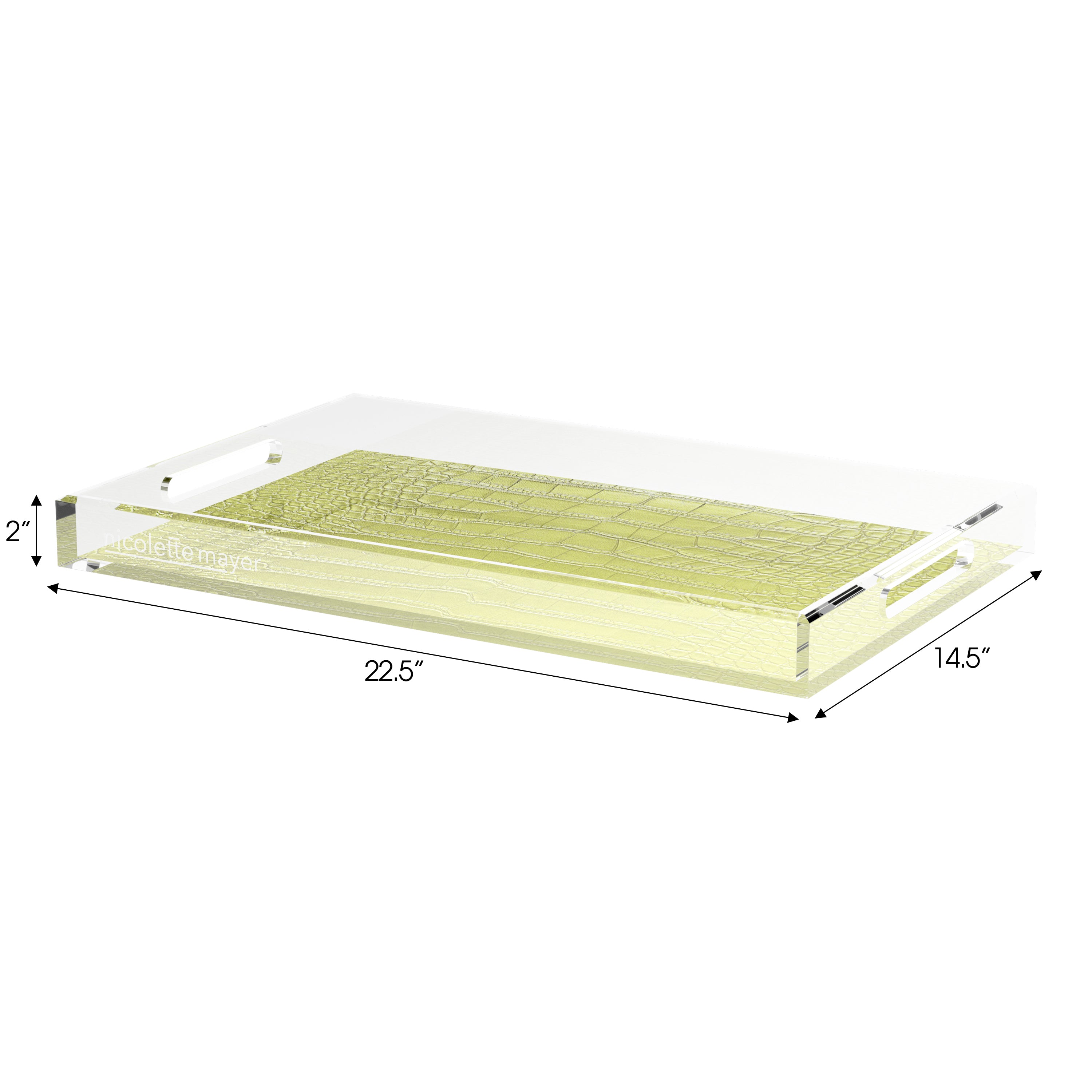 Crocodile Key Lime 22.5X14.5 Acrylic Tray - nicolettemayer.com
