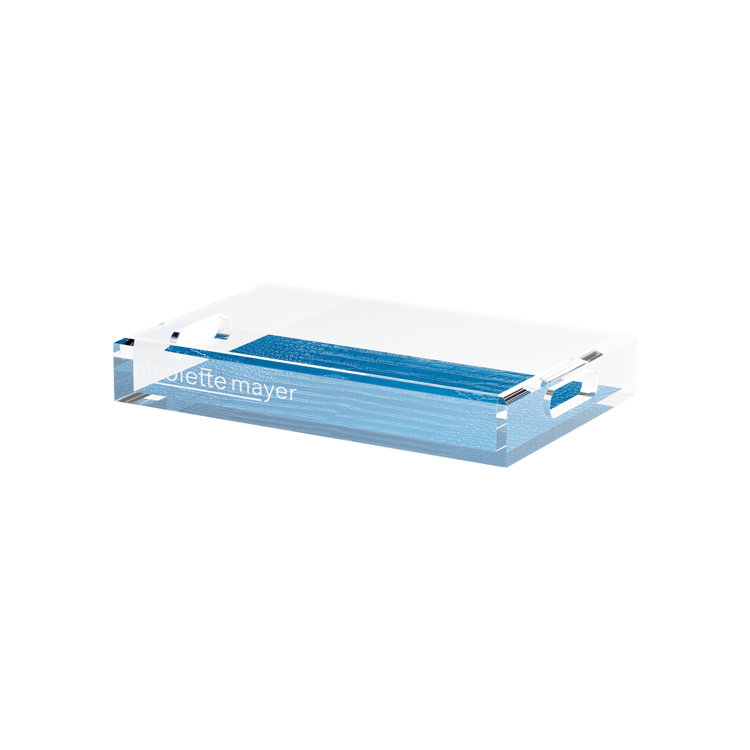 Crocodile Kyoto Blue 12.5X7.75 Acrylic Tray - nicolettemayer.com
