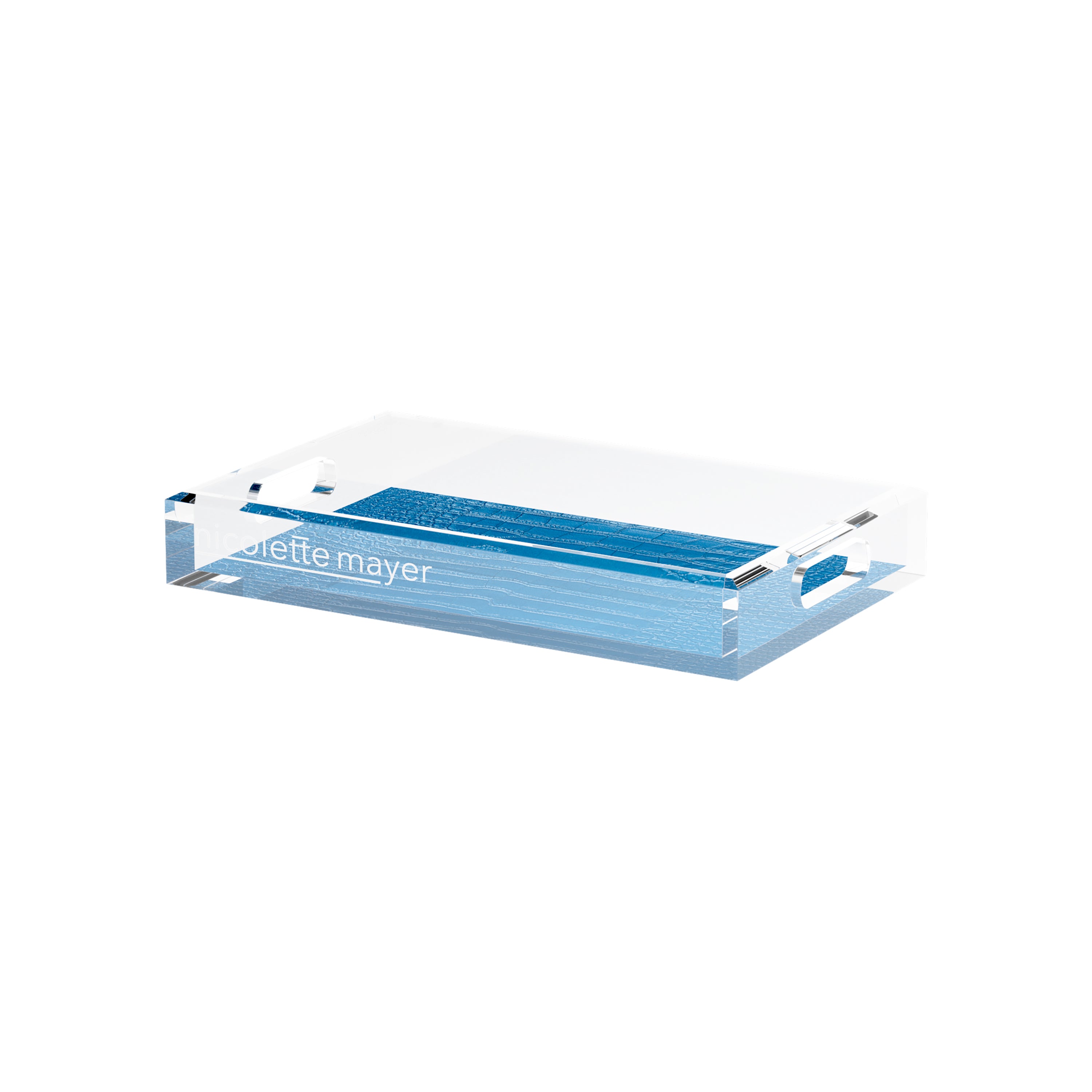 Crocodile Kyoto Blue 12.5X7.75 Acrylic Tray - nicolettemayer.com

